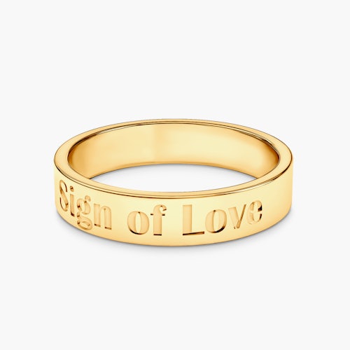 Obrączka partnerska Sign of Love®: złota, płaska, 4mm